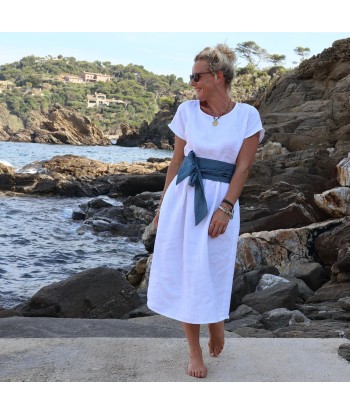 Robe Elsie lin blanc online