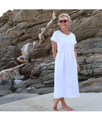 Robe Elsie lin blanc online